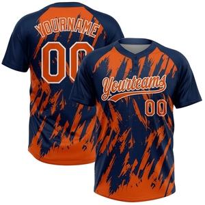 Custom Team Baseball Jersey Digital Printed Polyester Quick Dry Fitted Sports Shirt <b>Henley</b> Neck with Name and Number - Product Image 3