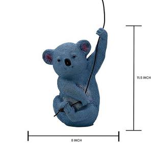 Escultura colgante de koala azul hecha a mano, adorable adorno de jardín con forma de animal, perfecto para patios modernos y jardines acogedores. - Product Image 3