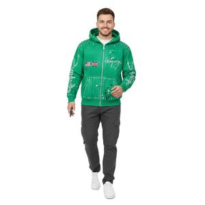 Sudadera con capucha y cremallera con logotipo personalizado al por mayor, pasamontañas de mezcla de algodón básico de alta calidad para hombre, cremallera completa, 2025 - Product Image 2