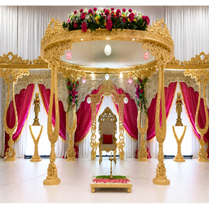 Magnifique Mandap de mariage indien en bois, Mandap de mariage exclusif fait main en bois sculpté, Mandap de mariage tendance en bois sculpté - Product Image 1