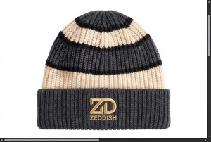 ZEDDISH Custom Logo Digital Printed 100% <b>Wool</b> <b>Beanie</b> Hat Ribbed Knitted Winter Warm Cap Unisex Adult Casual Solid Color - Product Image 2