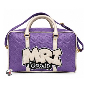 Embossed Logo Weekender OEM <b>Travel</b> <b>Bag</b> Custom Logo Wholesale Durable Design MRI GROUP Purple PU Duffel <b>Bags</b> with Zipper Closure - Product Image 1