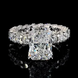 Anillo de Compromiso con Diamante Cultivado en Laboratorio, Corte Radiante, 6.20 Ct, Certificado IGI, Oro Blanco de 14k - Product Image 1