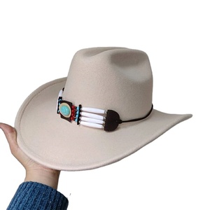 หมวกคาวบอยแจ๊สชายและหญิงแบบปรับได้หมวกปีกกว้างทำจากหนัง - Product Image 3