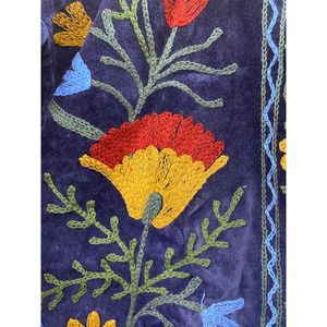 Hand Embroidered <b>Velvet</b> Blazer <b>Women</b> Mandarin Collar Full Sleeve Floral Pattern open Closure Winter <b>Jacket</b> - Product Image 5