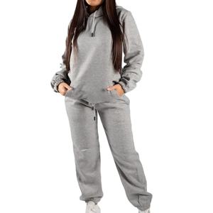Survêtement pour femme en molleton technique de coton de haute qualité, uni, coupe oversize, deux pièces, avec logo personnalisé, thermique, grandes tailles - Product Image 1