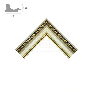 Modern Minimalist PS Polystyrene Picture Frame Moulding <b>Wood</b> Grain Wide <b>Border</b> OEM Custom Photo Frame Manufacturer - Product Image 3