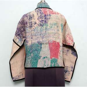 Chaqueta Kantha de Diseño 100% Algodón al por Mayor, Estilo Étnico Multicolor, Bordado, Botones, Hecha a Mano, Vintage, Invierno/Verano - Product Image 5