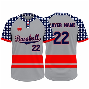 Maillots de baseball personnalisés de haute qualité 100% polyester, col en V, respirants, professionnels, anti-transpiration - Product Image 1