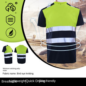 เสื้อยืดนิรภัย Hi Vis ANSI Class 1 โพลีเอสเตอร์ แขนสั้น ระบายอากาศได้ดี สะท้อนแสง ไฟ LED กันน้ำ เสื้อผ้าทำงานอุตสาหกรรมสำหรับฤดูร้อน - Product Image 4