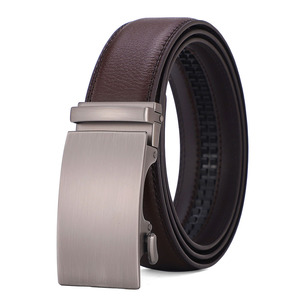 Ceinture en cuir véritable pour homme, personnalisée, classique, décontractée, ajustable, avec boucle en alliage à verrouillage automatique, respirante et imperméable - Product Image 2
