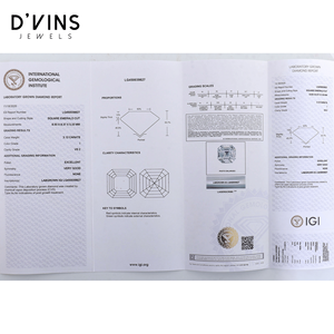 Diamant de laboratoire D'vins Jewels 3 carats, pureté VVS2, taille Asscher, finition EX, diamant CVD fantaisie léger, certifié 789456 - Product Image 5