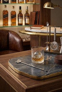 Cuchara mezcladora de cócteles en forma de abanico Johnnie Walker Blonde, mango largo de metal, pulido espejo, cuchara novedosa - Product Image 5