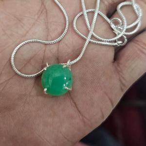 Collar de plata alemana con piedras preciosas para mujer, joyería al por mayor, alta calidad, mejor precio, collar de piedras preciosas naturales, ónix verde. - Product Image 2