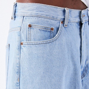 Men's Medium Washed Denim Jeans Vintage Winter Mid Waist Loose Straight Leg Casual Cotton Wholesale Supplier Export Quality - Product Image 5