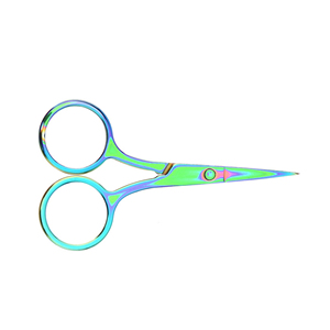 Mini ciseaux de toilettage en acier inoxydable à pointe incurvée pour sourcils, cils, poils de nez et barbe, outil de beauté et de maquillage, couleur personnalisée - Product Image 2