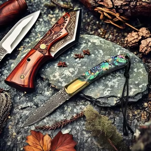 Navaja de Bolsillo Plegable Mini de Acero de Damasco de Grado Industrial con Personalización OEM, 1 Año de Garantía y Uso para Camping - Product Image 1