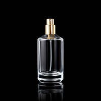 Flacon de parfum cylindrique en stock d'usine, 100 ml, vide, pouvant être pulvérisé avec un logo sérigraphié en couleur