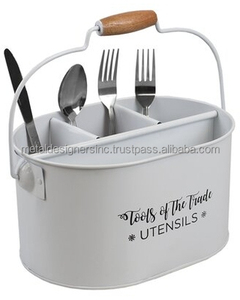 Couverts 3 pots en métal et fer galvanisé avec bord et poignée en cuivre imprimés à la main et personnalisés pour la décoration de la maison - Product Image 4