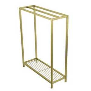 Skies Trader Industrial Black Metal Towel Rack Freestanding 3 Tier Bathroom Organizer with <b>Rustic</b> Wood Storage Bottom <b>Shelf</b> - Product Image 6
