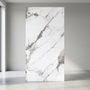 แผ่นกระเบื้องพอร์ซเลน Bianco Superior Sintered Stone ผิวสัมผัสหนัง เงาสูง ทนกรด ขนาด 1600x3200 มม. สำหรับห้องครัว ห้องนอน และภายนอกอาคาร - Product Image 4