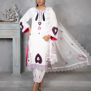 Nouveautés : Ensembles Shalwar Kameez Prêts-à-Porter, Tenues Décontractées et de Soirée, Nouveaux Modèles, Robes d'Été Brodées, Salwar Kameez Dupatta pour Femmes - Product Image 5