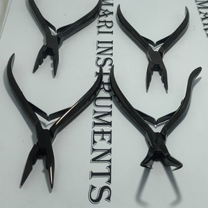 Pince à extensions capillaires double ressort couleur argent pour micro-anneaux, vente en gros OEM ODM - Product Image 5