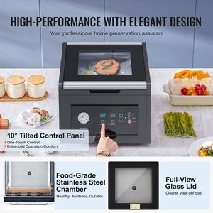 Sigillatrice Sottovuoto Compatta da 380W per Alimenti Umidi e Carne, Macchina per Confezionamento Sacchetti da 11,5 Pollici, Pompa a Vuoto a Campana, Design Robusto e Potente - Product Image 5
