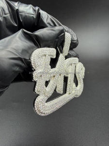 Custom SMT <b>Name</b> Pendant Moissanite Diamond Iced Out Hip Hop Necklace Bling <b>Chain</b> Jewelry Gift For Men Women - Product Image 1