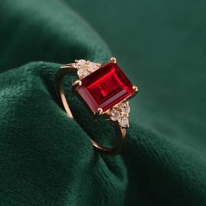 Granat rouge taille hexagonale certifié IGI, argent sterling 925 plaqué or rose 14 carats, cadeau de pierre de naissance de janvier pour elle - Product Image 5