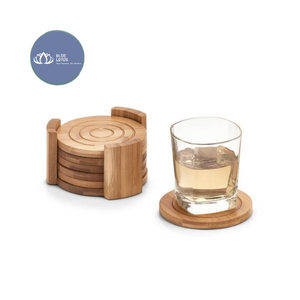 Posavasos de Madera Ecológico y Sostenible de Alta Calidad, Personalizable, Protección para Bebidas en Restaurantes y Hoteles, Color Azul - Product Image 1