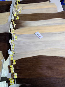 ราคาขายส่ง 100 กรัม ผมต่อแท้คุณภาพสูง สีบลอนด์ธรรมชาติ ผมตรงแบบซุปเปอร์ดับเบิ้ลดรอน ปลายผมหนา - Product Image 4