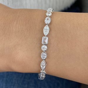 Bracelet élégant en diamant rond brillant cultivé en laboratoire, certifié IGI, or 10K 14K 18K jaune blanc rose, bijoux fins de luxe - Product Image 6