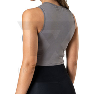 Top Corto para Mujer, Informal, Transpirable, de Secado Rápido, Hecho en Fábrica, de la Mejor Calidad, Cuello Redondo, Spandex/Poliéster, para Todas las Temporadas - Product Image 6