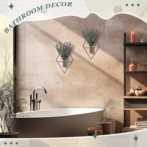 8 Pièces de Vases Suspendus en Métal Géométriques Modernes Style Bohème, Supports Intelligents pour Plantes d'Intérieur, Eucalyptus Artificiel pour Décoration Murale de Salle de Bain - Product Image 4