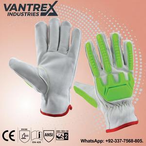 Best Selling OEM TPR Impact Protective -Lined Adjustable Fit Elastic Cuff Keystone Thumb <b>Driver</b> Safety <b>Gloves</b> Goatskin Leather - Product Image 5