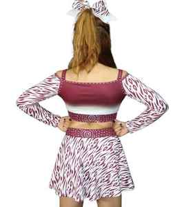 Nouveaux uniformes de cheerleading personnalisés respirants à manches longues pour adultes, imprimés, OEM, costumes de danse All Stars, ensemble 100% polyester - Product Image 5
