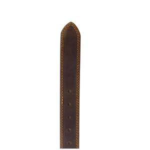 Ceintures décontractées de qualité supérieure pour hommes, en cuir de vachette pleine fleur marron foncé, boucle en alliage faite à la main, solide, carrée, durable, vintage - Product Image 5