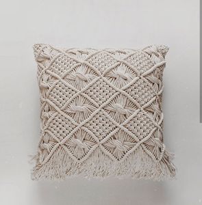 Housse de coussin en macramé faite à la main de qualité supérieure, taie d'oreiller décorative tissée pour salon, chambre, canapé, bureau à domicile - Product Image 3