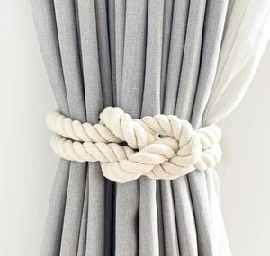 Cotton Reef Knot <b>Curtain</b> Tie Back, Coastal <b>Curtain</b> Tie Back, Bohemian <b>Curtain</b> Tie Back, Boho Chic Tie Back, Cotton Tie Back - Product Image 1