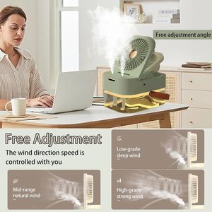 Ricaricabile LED luce notturna USB Desktop nebuling Fan 2.5L serbatoio acqua doppia presa portatile indossabile per casa ufficio camera da letto - Product Image 2