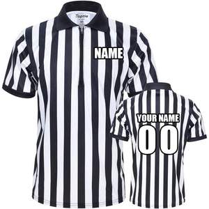 Men's Pro-Style Ref Umpire Jersey Official Half Sleeve Black & <b>White</b> Striped Referee Shirt Sportswear Polyester Breathable <b>Polo</b> - Product Image 5