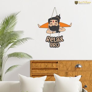 Décoration murale en bois imprimée Relax Bro avec citations pour la décoration de la maison, salon, chambre à coucher, objet décoratif en bois - Product Image 2