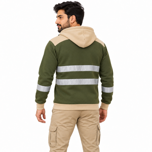 Sweat à capuche LED haute visibilité, chaud, imperméable, classe ANSI 2, avec détails réfléchissants et logo personnalisé pour vêtements de travail en extérieur par temps froid - Product Image 4