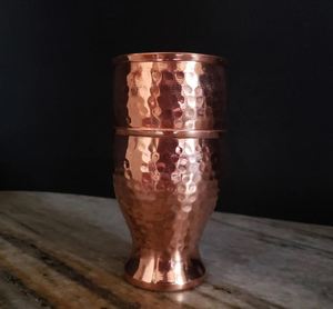 OEM Copper Glass Tumbler Manufacturer Ayurvedic Water Cup Custom Logo Metal <b>Drinkware</b> Supplier Export Quality - Product Image 2