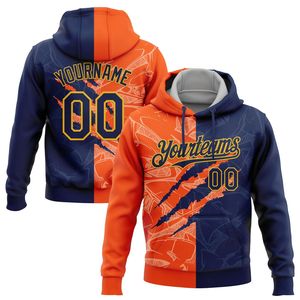 Sweat à capuche personnalisé pour homme avec nom, numéro et design color block, en polaire polyester respirant, idéal pour l'hiver - Product Image 5