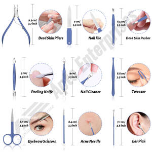 ชุดทำเล็บเท้าแบบพกพาสำหรับเดินทางชุดทำเล็บมือและเล็บเท้า12ชิ้นทำจากสแตนเลสสุดหรู - Product Image 4