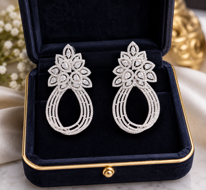 Pendientes de Diamantes Cultivados en Laboratorio IGI CVD Florales Premium, Plata de Ley 925, Joyería de Lujo - Product Image 2