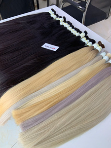 Extensions de cheveux humains véritables de haute qualité 100% de couleur noire de la société Nasa Option d'achat en vrac devant en dentelle - Product Image 6