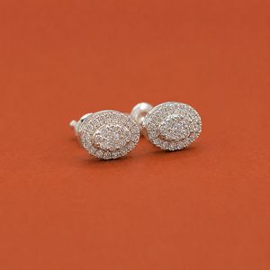 Round Halo Moissanite <b>Earrings</b> for Women, Sterling Silver S925 Studs with Diamond Style Detail <b>Fine</b> Jewelry Gift - Product Image 2